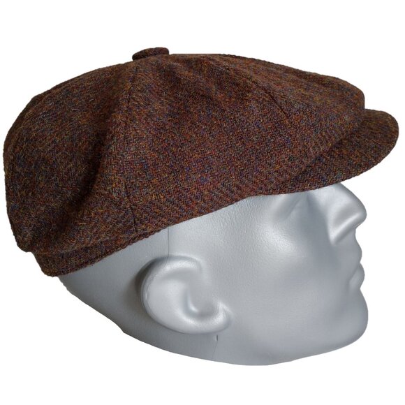 PEAKY BLINDERS Hartside Harris Tweed® Newsboy Cap HS28 in BROWN MIX - PICK SIZE - Picture 7 of 9